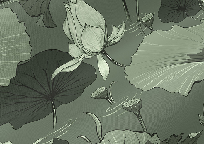 Lotus, Green Tea - Roller Blind - Image 4